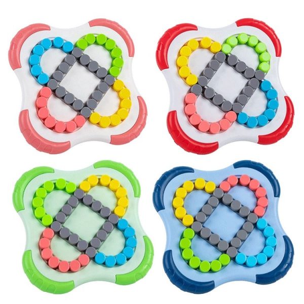 Children Educational Rotating Magic Beans Compass Fingertip Cube Toy Spinning Rolling Balls Gyro (Blue) - Image 2