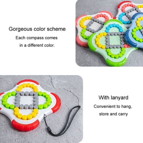Children Educational Rotating Magic Beans Compass Fingertip Cube Toy Spinning Rolling Balls Gyro (Blue) - Image 8