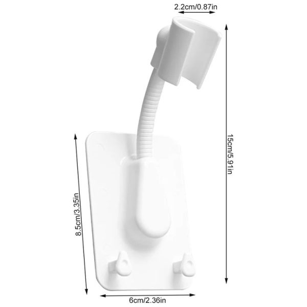 Multifunctional Universal Adjustable Shower Rack Bathroom Free Hole Shelf (White) - Image 3