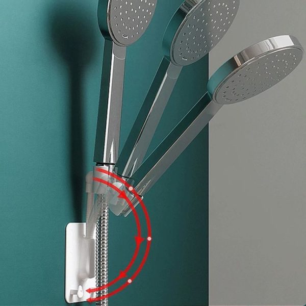 Multifunctional Universal Adjustable Shower Rack Bathroom Free Hole Shelf (White) - Image 5