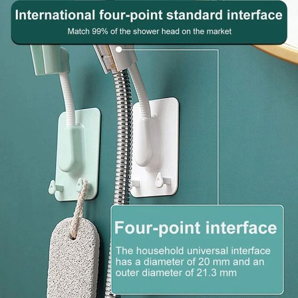 Multifunctional Universal Adjustable Shower Rack Bathroom Free Hole Shelf (White) - Image 7