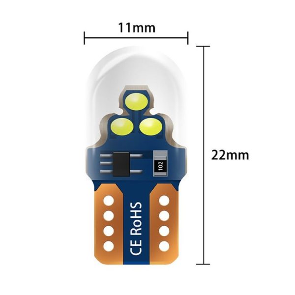 10pcs W5W Width Indicator Light Flashing LED Crystal License Plate Light (Random Color Delivery) - Image 2