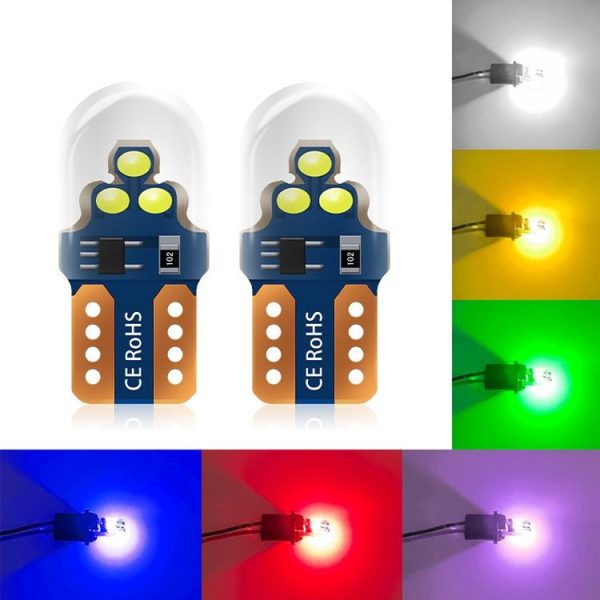 10pcs W5W Width Indicator Light Flashing LED Crystal License Plate Light (Random Color Delivery) - Image 5