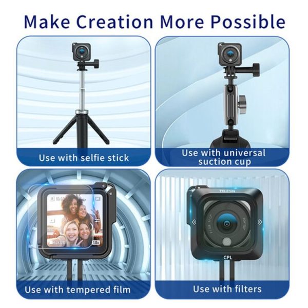 DJI Action 2 TELESIN OA-FMS-001 Single Camera Version Bezel Shockproof Protective Frame Rabbit Cage Accessories - Image 7