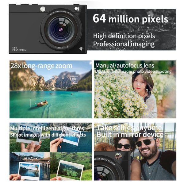 High-Definition CCD Digital Camera 64 Million WiFi Card Camera, Color: Black - Image 18