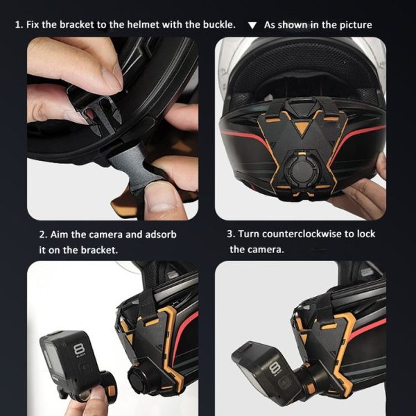 Magnetic Quick Release Motorcycle Helmet Chin Stand Mount For Action Camera - Image 10