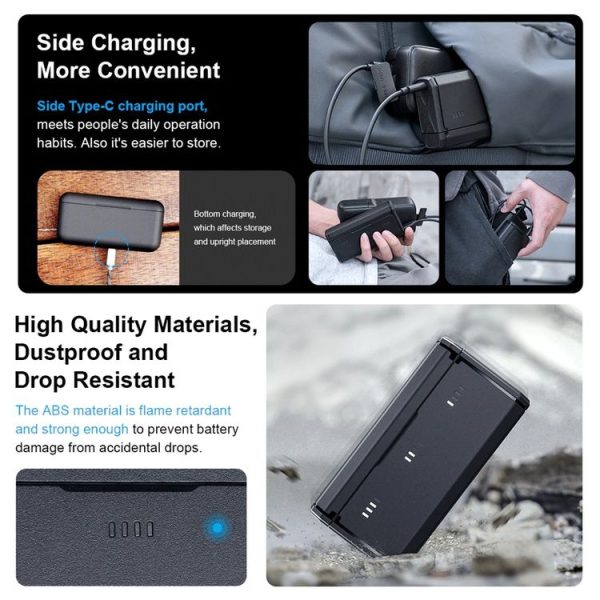 TELESIN GP-HPB-012 Pocket Multifunctional Storage Charging Box For GoPro HERO12 Black / HERO11 Black / HERO10 Black / HERO9 Black (Single Charging Box) - Image 8