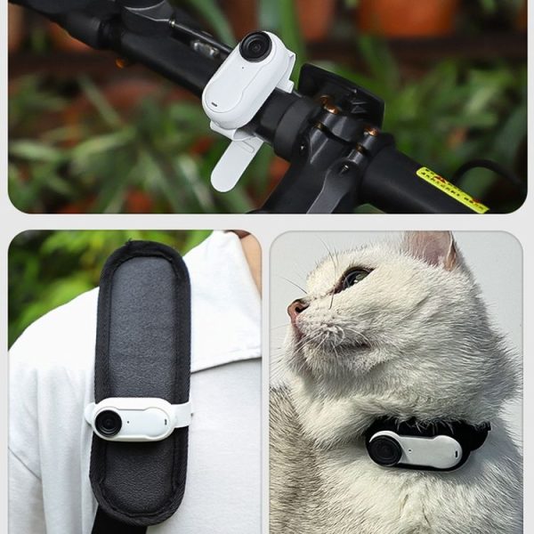Insta360 GO 3 / 3S Sunnylife IST-Q9335 Camera Silicone Case Wristband Bicycle Strap Expanding Accessories (Black) - Image 2