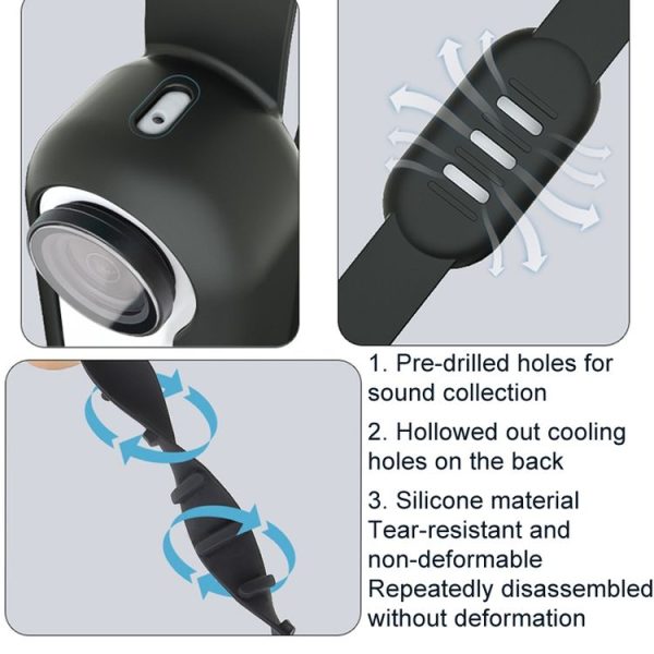 Insta360 GO 3 / 3S Sunnylife IST-Q9335 Camera Silicone Case Wristband Bicycle Strap Expanding Accessories (Black) - Image 4