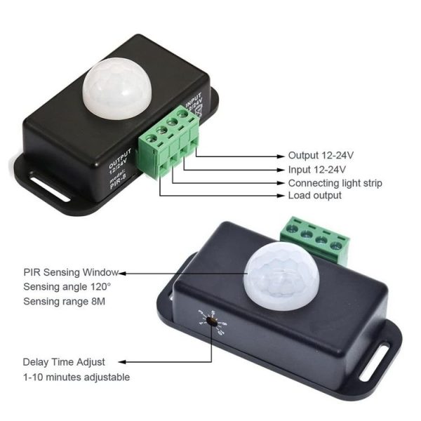 PIR-8 12V / 24V Infrared Body Lamp Band Sensor Low Pressure Light Strap Controller (Black) - Image 4