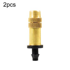 2pcs 4 / 7mm Barbed Atomizing Spray Nozzle Horticulture And Greenhouse Irrigation Micro Spray Header, Style: Bronze Heads