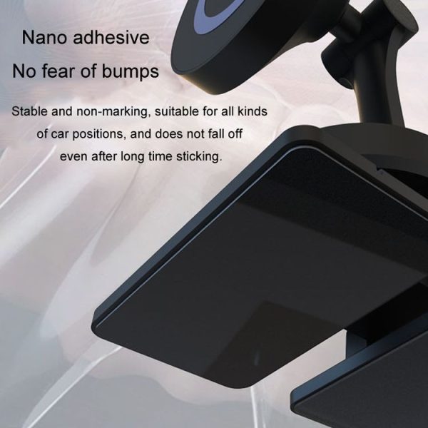 Center Console 360 Rotating Magnetic Car Phone Holder Zinc Alloy Automotive Navigation Bracket (Black) - Image 9