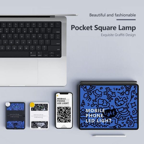 60 LEDs Rechargeable Clip Fill Light With Front & Back Clip Adjusted 3 Light Modes For Phone, Spec: A Type Blue - Image 10