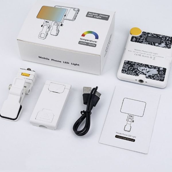 60 LEDs Rechargeable Clip Fill Light With Front & Back Clip Adjusted 3 Light Modes For Phone, Spec: A Type Blue - Image 13