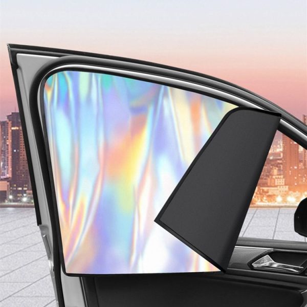 Colorful Titanium Silver Magnetic Car Sun Protection Sunshade Curtain (Driver Seat) - Image 11