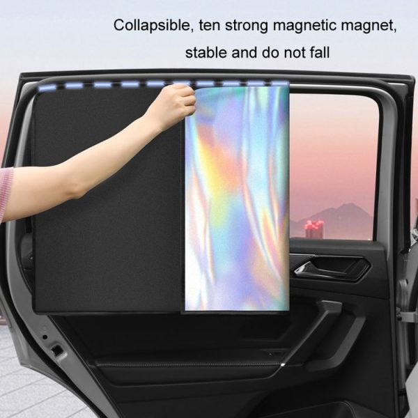 Colorful Titanium Silver Magnetic Car Sun Protection Sunshade Curtain (Driver Seat) - Image 7