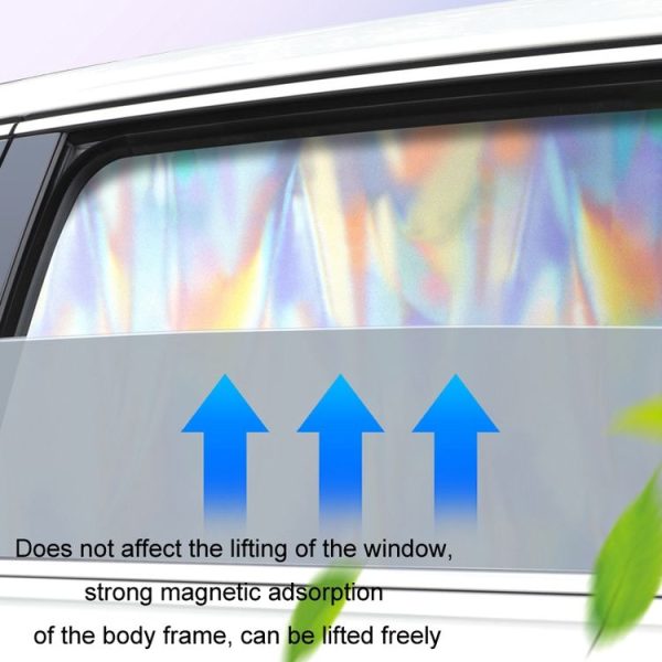 Colorful Titanium Silver Magnetic Car Sun Protection Sunshade Curtain (Driver Seat) - Image 9