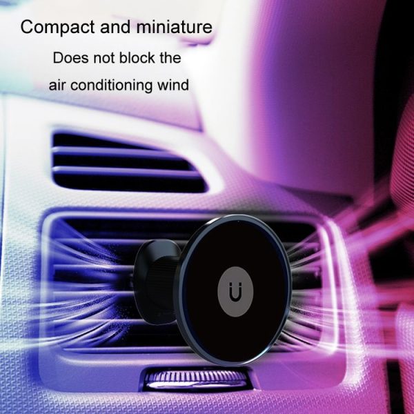 Car Universal Rotating Magnetic Cell Phone Holder With Hook Air Vent Car Navigation Bracket (Black) - Image 5