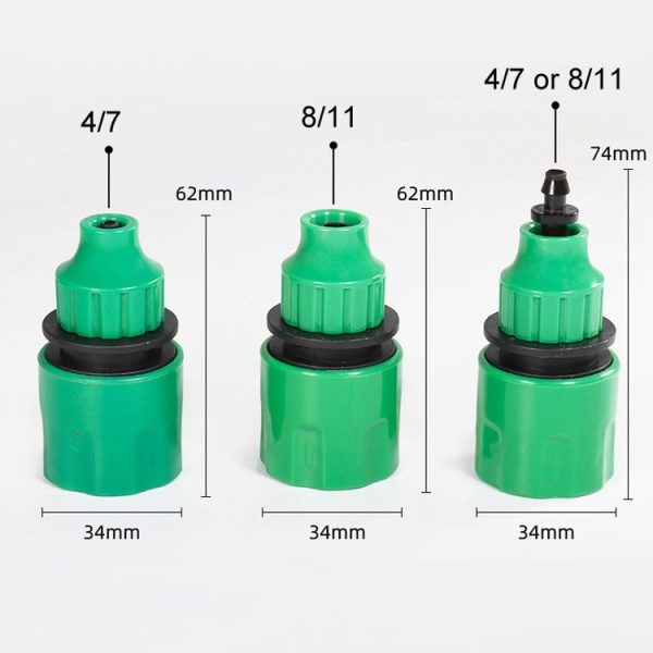 2pcs Faucet Hose Connector Gardening Drip Irrigation Car Wash Rifle Fitting (4 / 7 Interface) - Image 3