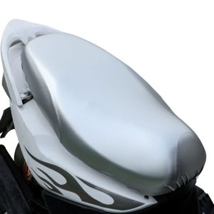 Electric Bike Waterproof Summer Sun Protection Seat Cushion Protective Cover (Silver)