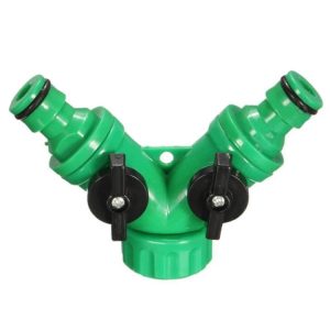 2 Way Garden Plumbing Hose Quick Connect Switch Horticultural Irrigation Faucet Ball Valve (AT015)