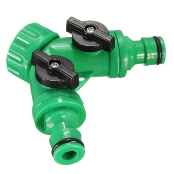 2 Way Garden Plumbing Hose Quick Connect Switch Horticultural Irrigation Faucet Ball Valve (AT015) - Image 2
