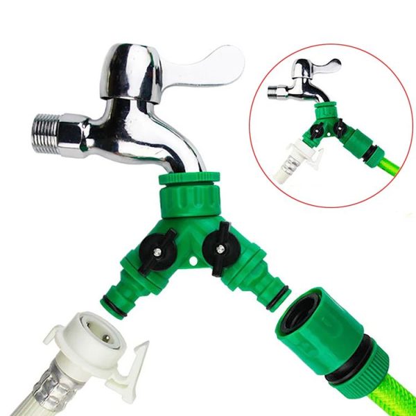 2 Way Garden Plumbing Hose Quick Connect Switch Horticultural Irrigation Faucet Ball Valve (AT015) - Image 5