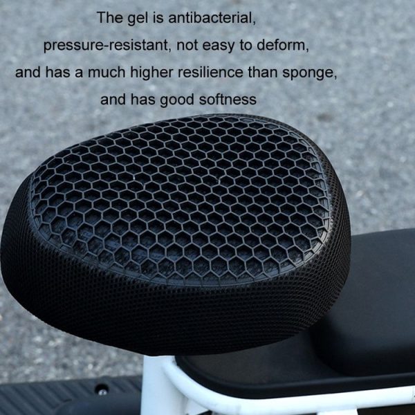 Motorcycle Breathable Massage Waterproof Sun-proof Silicone Seat Cushion (Black) - Image 4