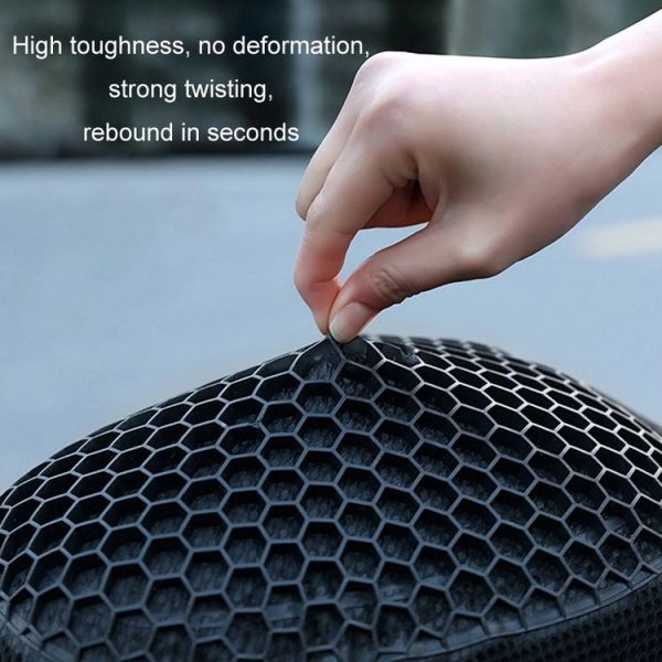Motorcycle Breathable Massage Waterproof Sun-proof Silicone Seat Cushion (Black) - Image 5