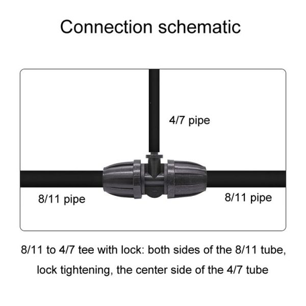 5pcs 8 / 11 To 4 / 7 Reducing 3 Way Drip Irrigation Fittings Gardening Hose Micro Spray Fitting (AT780) - Image 3