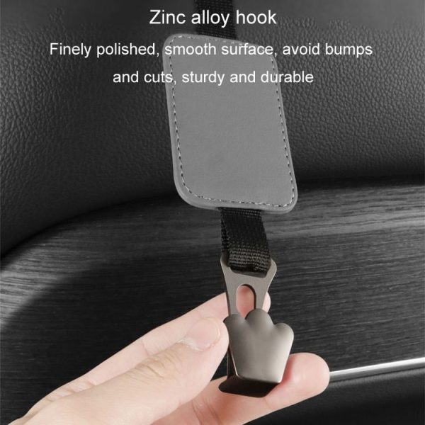 Car Seat Hook Multi-function Leather Seatback Hanger Car Interior Supplies (Black) - Image 6