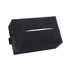 Car Armrest Box Tissue Box Car Sun Visor Seat Back Hanging Tissue Storage Bag (Black)