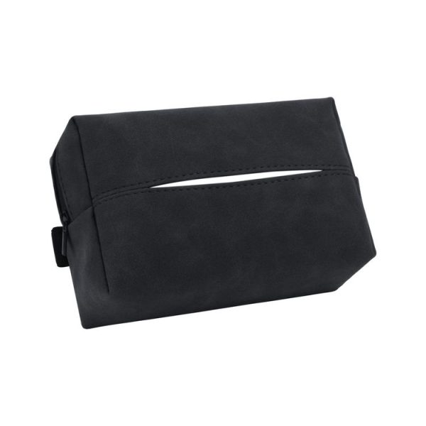 Car Armrest Box Tissue Box Car Sun Visor Seat Back Hanging Tissue Storage Bag (Black)