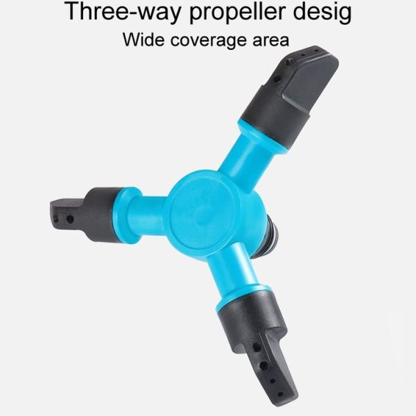 Automatic Rotating Plastic Ground Sprinkler Garden Lawn Triangle Spraying Nozzles (Sky Blue) - Image 6