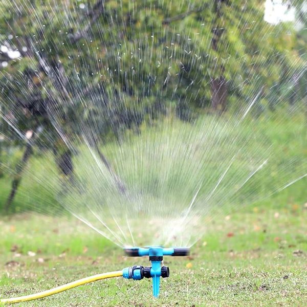Automatic Rotating Plastic Ground Sprinkler Garden Lawn Triangle Spraying Nozzles (Sky Blue) - Image 8