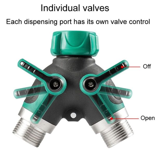 7pcs / Set Y-Type Two-Way Metal Quick Connectors Water Pipe Splitter With Nipple (EU Style) - Image 4