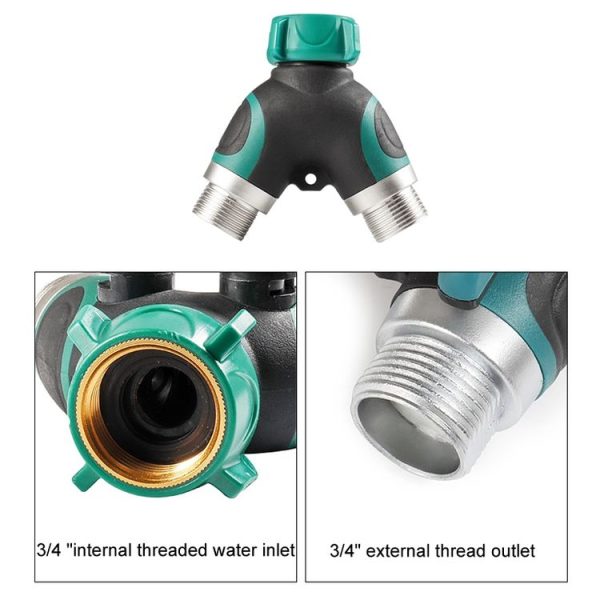 7pcs / Set Y-Type Two-Way Metal Quick Connectors Water Pipe Splitter With Nipple (EU Style) - Image 5