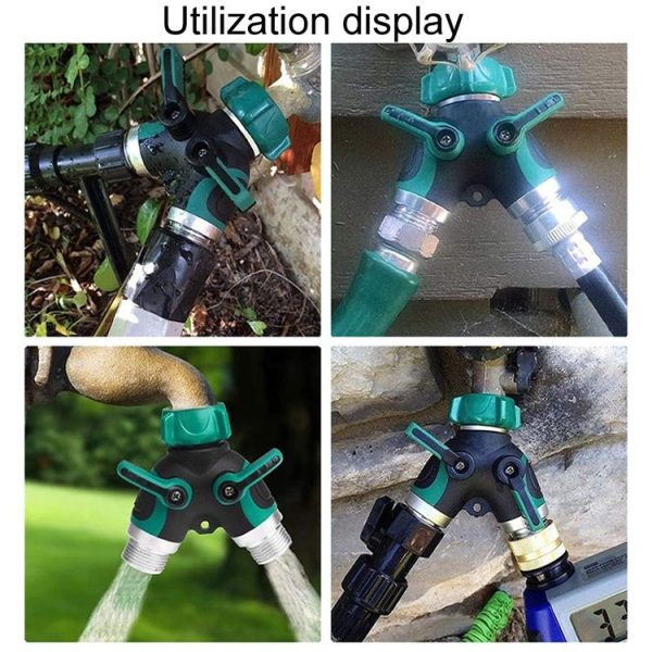 7pcs / Set Y-Type Two-Way Metal Quick Connectors Water Pipe Splitter With Nipple (EU Style) - Image 7