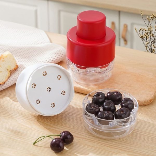 Seven-hole Press-type Cherry Core Remover Red Date Core Remover (Red) - Image 10