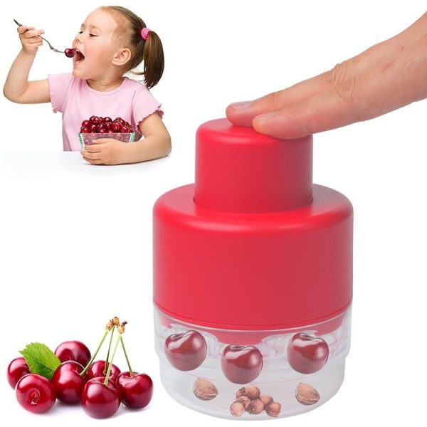 Seven-hole Press-type Cherry Core Remover Red Date Core Remover (Red) - Image 3