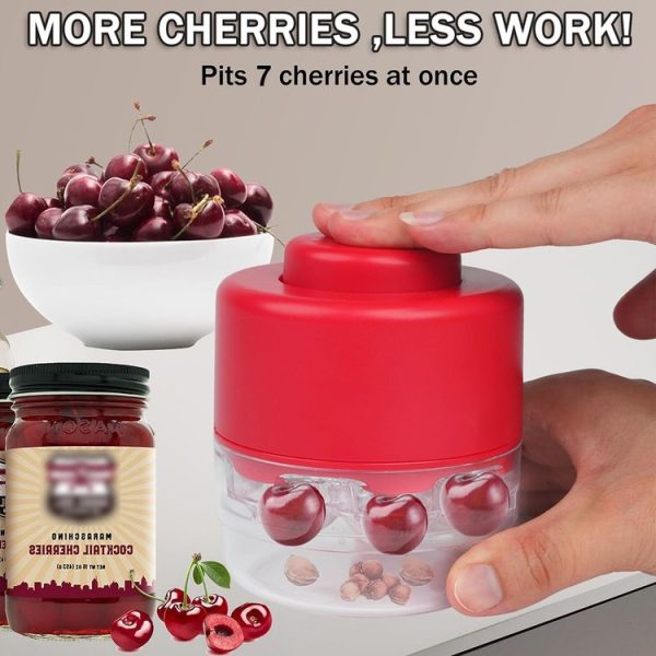 Seven-hole Press-type Cherry Core Remover Red Date Core Remover (Red) - Image 4