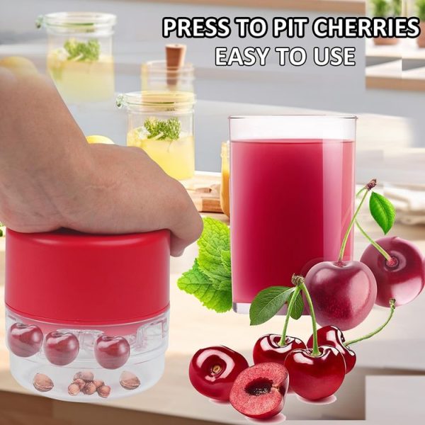 Seven-hole Press-type Cherry Core Remover Red Date Core Remover (Red) - Image 6