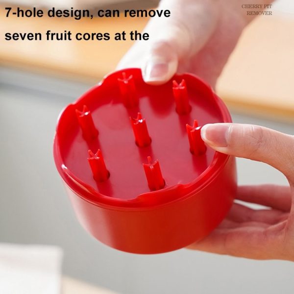 Seven-hole Press-type Cherry Core Remover Red Date Core Remover (Red) - Image 7