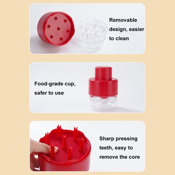Seven-hole Press-type Cherry Core Remover Red Date Core Remover (Red) - Image 8