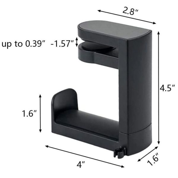 Deskside Clip 360 Degree Rotatable Headphone Holder (Black) - Image 4