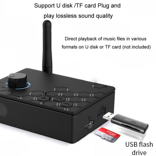 Bluetooth 5.4 Receiver Digital To Analog Card U Disk Converter Adapter With Remote Control (Fiber Optic Conversion) - Image 4