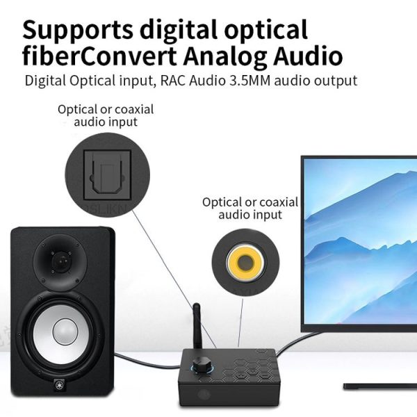 Bluetooth 5.4 Receiver Digital To Analog Card U Disk Converter Adapter With Remote Control (Fiber Optic Conversion) - Image 8