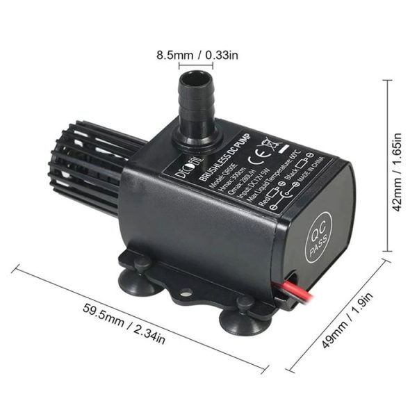 DC12V Solar Micro Brushless Cold Water Circulating Fountain Water Pump, Model: QR50E - Image 3