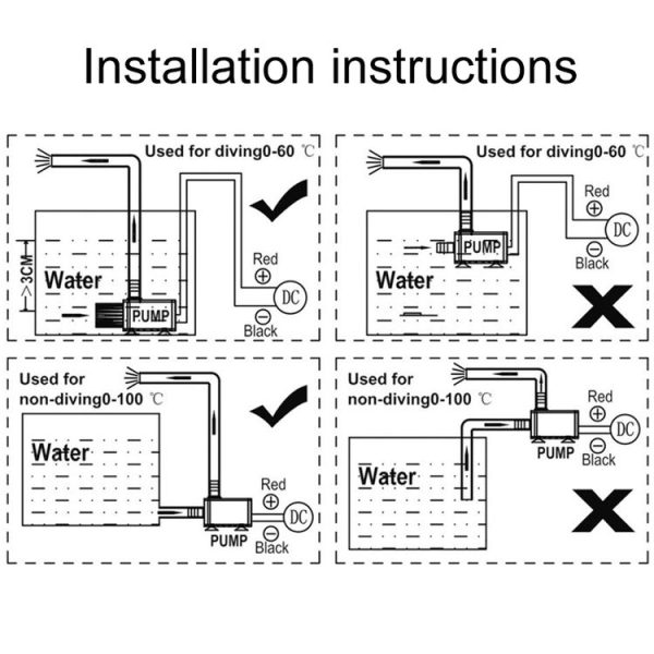 DC12V Solar Micro Brushless Cold Water Circulating Fountain Water Pump, Model: QR50E - Image 6
