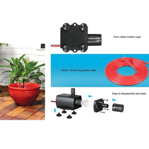 DC12V Solar Micro Brushless Cold Water Circulating Fountain Water Pump, Model: QR50E - Image 7